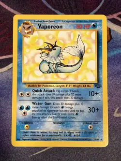 Pokemon 1999 Jungle Unlimited: Vaporeon (28/64) LP - Image 1