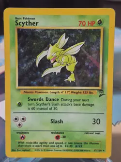Scyther - 17/130 - Pokemon Base Set 2 Holo Rare WOTC - Image 1