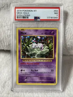 2016 Pokemon XY Evolutions Mew Holo #53 PSA 7 NM - Image 1