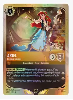 Disney Lorcana Wilds Unknown Ariel Curious Traveler 43/P3 Promo Foil - Image 1