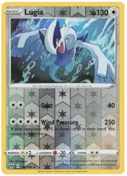 Pokemon Card - S&S: Vivid Voltage 132/185 - LUGIA (reverse holo) - NM/M - Image 1