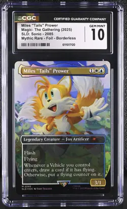 MILES "TAILS" PROWER Secret Lair Foil Mythic CGC 10 MTG Sonic [Nostalgium] - Image 1