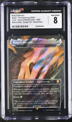 SWORD OF THE ANIMIST Lord of the Rings Barahir Surge Foil Mythic CGC 8 MTG - Image 1