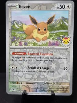 Pokemon Eevee 074/131 Pokemon Day 2025 Promo Reverse Cosmos Holo Near Mint - Image 1
