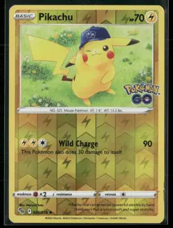 Pikachu 028/078 Holo Rare Pokemon GO Pokemon Reverse Holo Moderately Played - Image 1