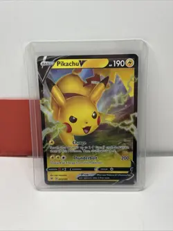 Pikachu V 043/185 Pikachu Stamp Deck Variant Vivid Voltage Pokemon TCG Full Art - Image 1