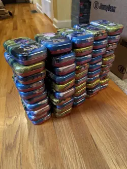 Pokemon Ascended Heros EMPTY Mini Tins ASSORTED Lot of 50 w/Stickers 🔥 - Image 1