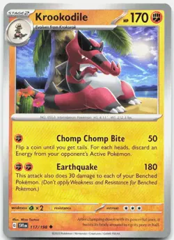 Krookodile 117/198 Uncommon Scarlet & Violet Pokemon Near Mint - Image 1