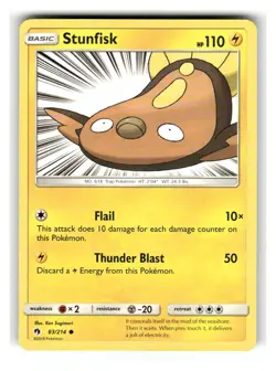 Stunfisk 83/214 Common Lost Thunder Pokemon Lightly Played - Image 1