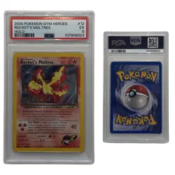 2000 Pokemon Rocket's Moltres 12/132 Gym Heroes Rare Holo PSA EX 5 - Image 1