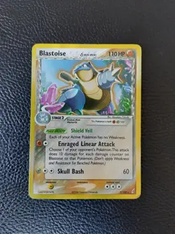 Pokemon Blastoise Delta Species 2/100 EX Crystal Guardians Holo Rare HP/Damaged - Image 1