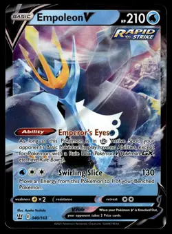 EMPOLEON V - 040/163 Holo V Rare Battle Styles Pokemon NM - Image 1