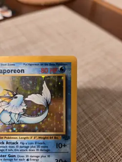 Pokemon Vaporeon Jungle 1st Edition Holo Rare 12/64 Stage 1 80 HP English - Image 3