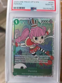 One Piece CCG Perona OP12-034 Legacy of the Master PSA 10 - Image 1