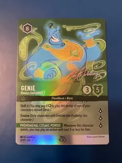 Disney 100 Lorcana Rise of the Floodborn GENIE D100 Promo Foil #20/P1 Aladdin - Image 1