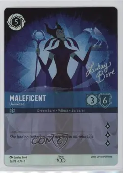 2022 Lorcana - Promos Foil Maleficent Uninvited (D100 Collector's Edition) - Image 1