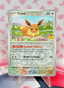 Eevee 074/131 Prismatic Evolutions Cosmos Reverse Holo Pokemon Day 2025 TCG NM - Image 1