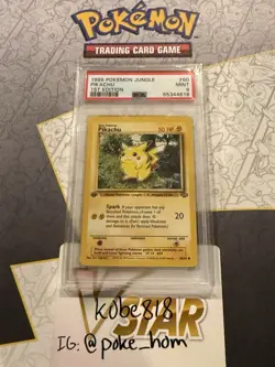 1999 Pokemon Jungle #60 Pikachu 1st Edition PSA 9 Mint WOTC - Image 1