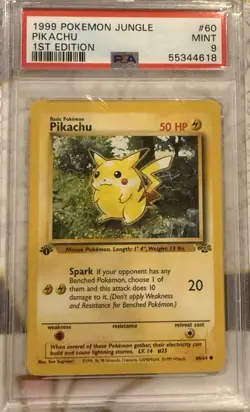 1999 Pokemon Jungle #60 Pikachu 1st Edition PSA 9 Mint WOTC - Image 2