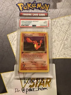 2000 Pokemon 1st Edition Chamander Non Holo - Team Rocket 50/82 PSA 9 Mint! WOTC - Image 1