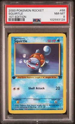 2000 Pokemon Rocket #68 Squirtle 1st Edition PSA 8 NM-MT - Image 2