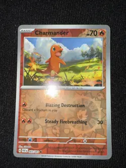 Charmander 007/091 Reverse Holo Common LP-NM - Pokemon TCG S&V Paldean Fates PAF - Image 1