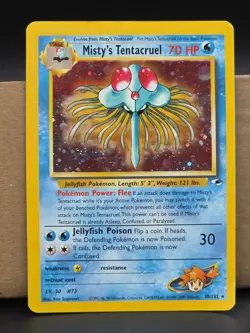 Gym Heroes Misty’s Tentacruel Holo 10/132 Rare WOTC Pokemon Card TCG - Image 1