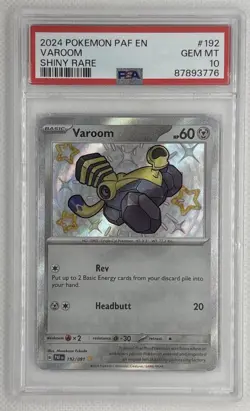 2024 Pokemon PAF EN Varoom #192 Shiny Rare PSA 10 Gem Mint 🌶🥵 - Image 1