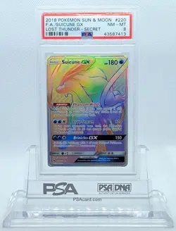 POKEMON LOST THUNDER SUICUNE GX #220 SECRET RARE HOLO FOIL PSA 8 NM-MT #43587413 - Image 2