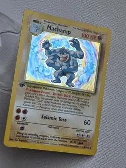 Machamp Base Set Holo Rare Unlimited 1st Edition 8/102 1999 LP Pokemon Card - Image 2