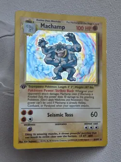 Machamp Base Set Holo Rare Unlimited 1st Edition 8/102 1999 LP Pokemon Card - Image 3