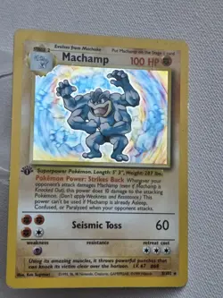 Machamp Base Set Holo Rare Unlimited 1st Edition 8/102 1999 LP Pokemon Card - Image 5