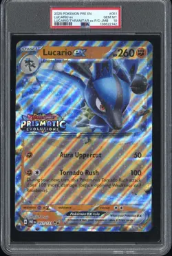2025 POKEMON PRISMATIC EVOLUTIONS PREMIUM COLLECTION-JUMBO LUCARIO EX PSA 10 - Image 1