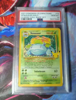 2021 POKEMON CELEBRATIONS CLASSIC COLLECTION #15 VENUSAUR HOLO - PSA 10 - Image 1