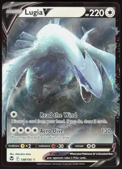 Silver Tempest Lugia V 138/195 Holo V Rare Pokemon NM/M - Image 1