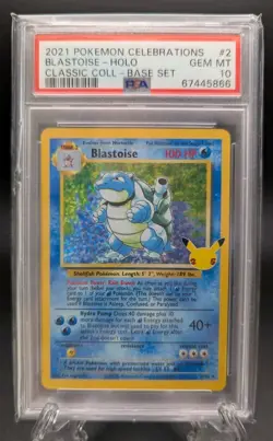 Pokemon PSA 10 GEM MINT Celebrations Blastoise 2/102 Classic Collection Holo - Image 1