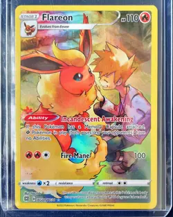 Flareon TG01/TG30 Brilliant Stars Sword & Shield Trainer Gallery Pokemon Card NM - Image 1