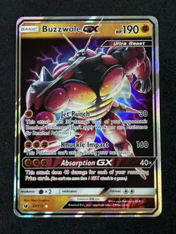 Pokemon Buzzwole GX Ultra Beast Ultra Rare Holo 57/111 SM Basic 190HP - Image 1