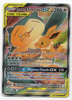 Pokemon: SM Promos *Foil* Eevee & Snorlax GX (SM169) Moderate Play - Image 1
