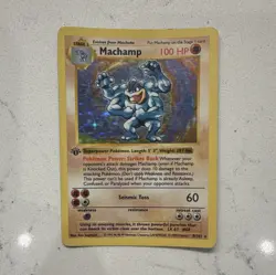 Pokemon TCG Deck Exclusives Machamp 8/102 Holo Rare 1st Ed Shadowless 1999 - Image 1