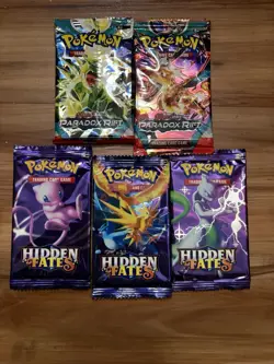 Pokemon TCG: Scarlet and Violet Paradox Rift Booster Pack Sealed & Hidden Fates - Image 1
