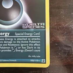 Darkness Energy 103/113 Pokemon 2005 Delta Species Reverse Holo STAMPED NM - Image 3