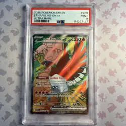 2025 Pokemon TCG DRI EN Ethan's Ho-Oh ex Ultra Rare - 209/182 PSA 9 Clean - Image 1