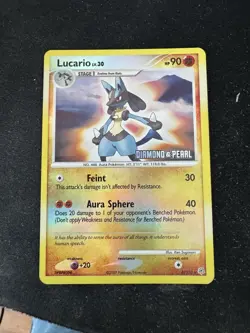 Pokemon TCG 2007 Lucario Reverse Holo Rare Diamond and Pearl 6/130 Stamped - Image 1