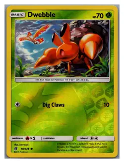 Dwebble 10/236 (Moltres Cameo) Unified Minds Pokemon Reverse Holo LP - Image 1