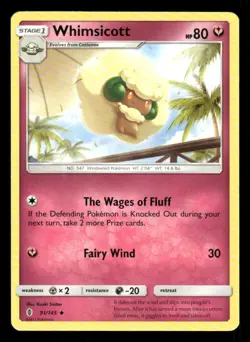 Whimsicott 91/145 UC Guardians Rising LP Pokemon - Image 1