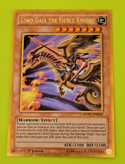 Yu-Gi-Oh Lord Gaia the Fierce Knight 1st Edition Gold Rare MVP1-EN050 Nm - Image 1