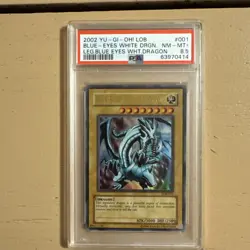 2002 YuGiOh Blue-Eyes White Dragon LOB-001 Ultra Rare PSA 8.5 pop 9 - Image 4