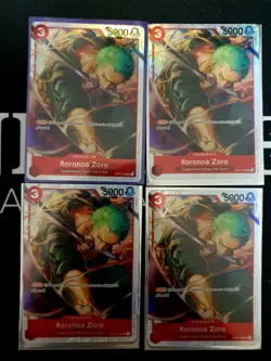 🔥 One Piece TCG - Roronoa Zoro OP01-025 SR 4x Playset Ultra Deck 🔥 English - Image 1