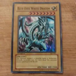 SKE-001 Blue-Eyes White Dragon Super Rare 1st Edition NM Yugioh Card - Image 1
